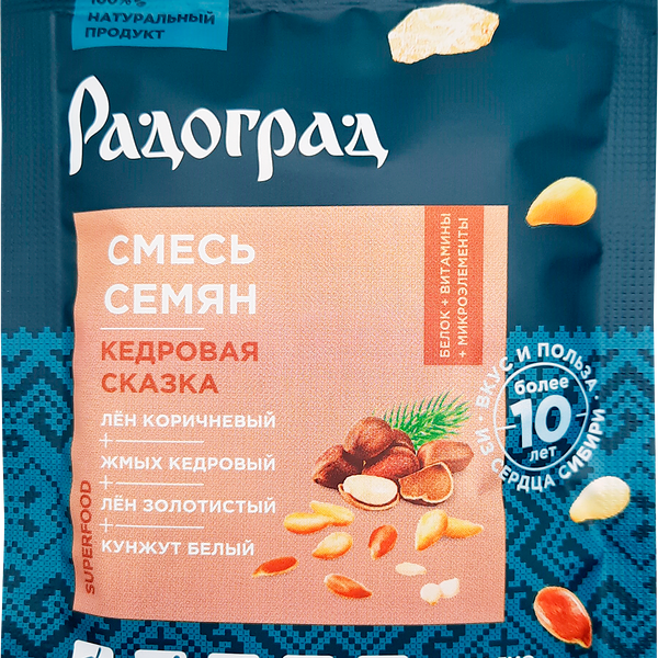 Смесь семян РАДОГРАД Кедровая сказка, со жмыхом кедрового ореха, 30г