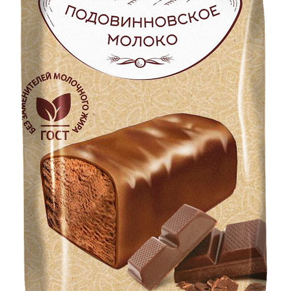 Сырок творожный глазированный ПОДОВИННОВСКОЕ МОЛОКО Шоколад с какао в шоколадной глазури 18%, без змж, 30г