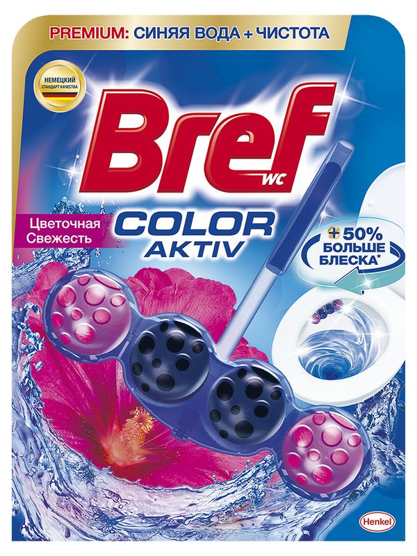 

Блок для унитаза Бреф Цветная вода Цветочная свежесть 50 г 1 шт