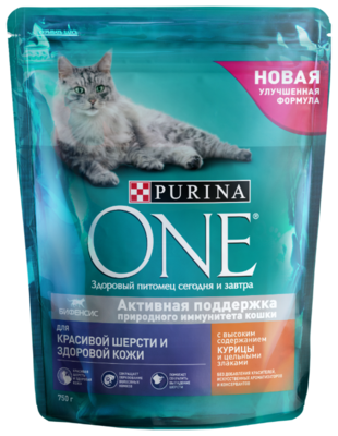 Корм для кошек Purina ONE курица-цельные злаки