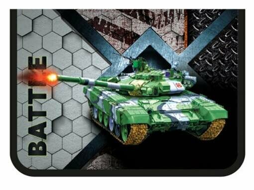 Папка для тетрадей А4 молния вокруг,пласттик, ПМ-А4-04, BATTLE TANK