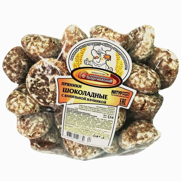 Пряники Георгиевский Шоколадные ванильная начинка, 400 г