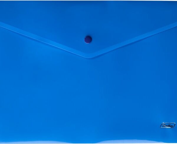 Папка-конверт Hatber на кнопке А4 синяя