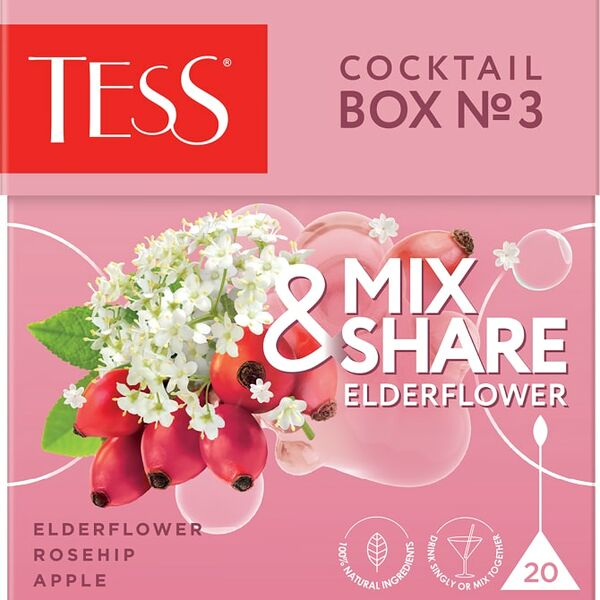 Чай зеленый Tess Коктейль Бокс №3 оолонг бузина 20*1.5г