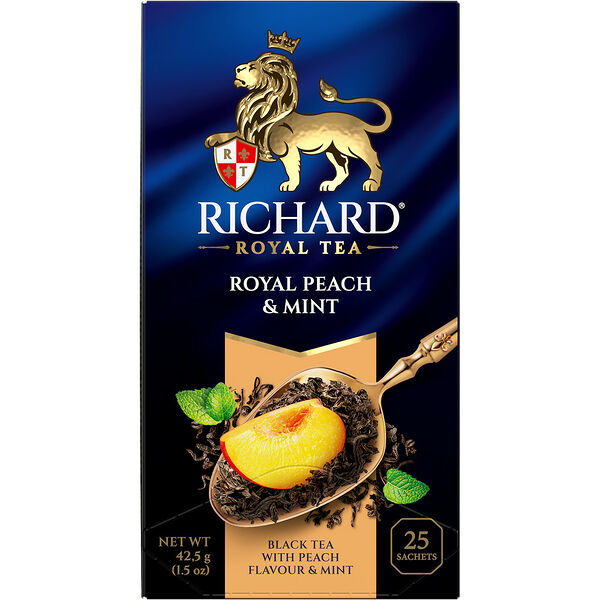 Чай Richard Royal Peach & Mint черный ароматизированный 25 сашет х 1,7г