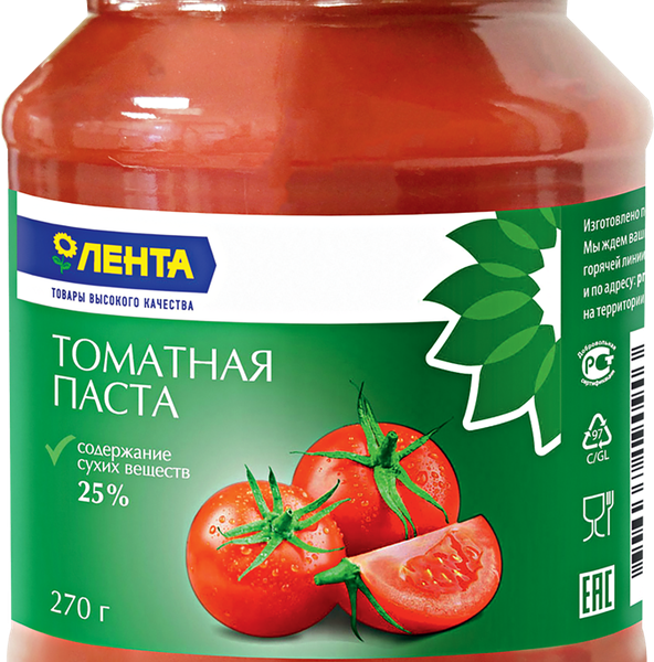 Паста томатная ЛЕНТА 25%