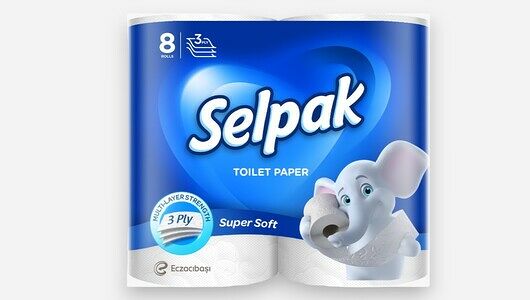 Бумага туалетная Selpak Super Soft 3-слойная 8 рулонов