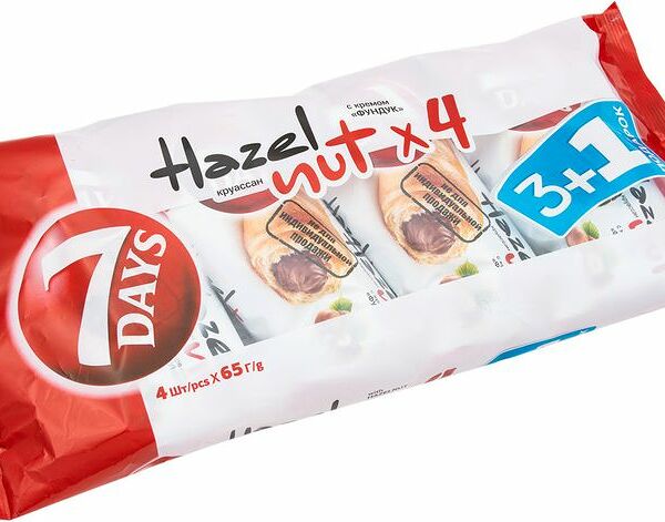 Круассан 7 Days с кремом фундук, 4х65г