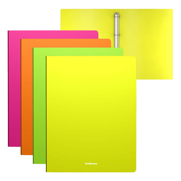 Папка на 4 кольцах ErichKrause Matt Neon, 24мм, A4, ассорти  49975