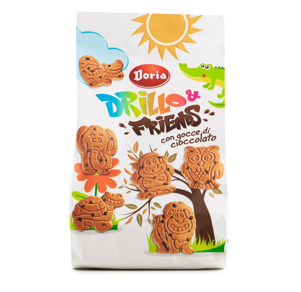 

Печенье сахарное Doria с шоколадной крошкой Drillo & friends 350 г
