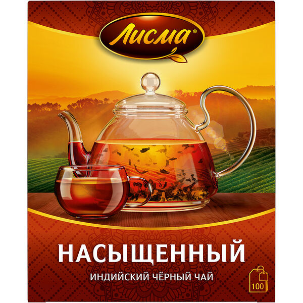 Чай черный ЛИСМА Насыщенный байховый пак вес 100*1,8г
