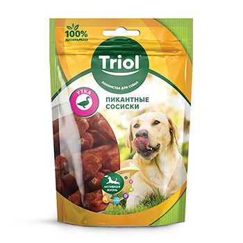 Лакомство для собак Triol Пикантные сосиски из утки