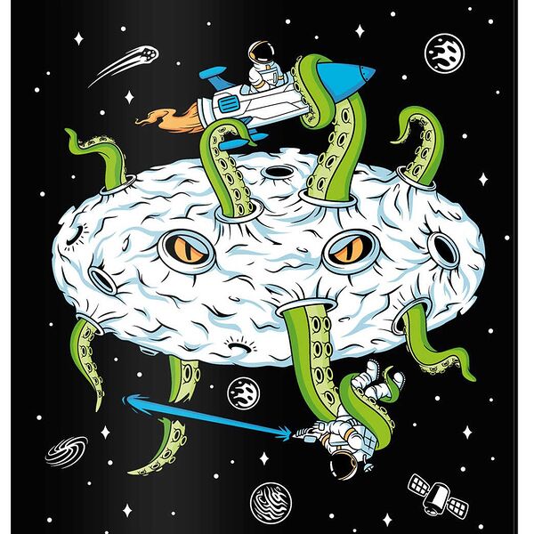 Белый картон д/дет творчества арт. 64768 Космонавт/А4 папка 8л