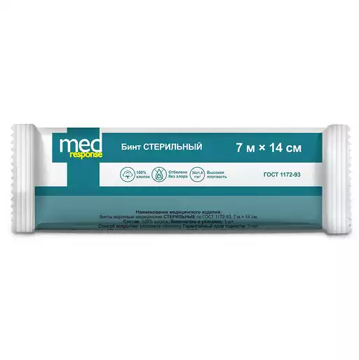 Medresponse Бинт стерильный 7 м х 14 см