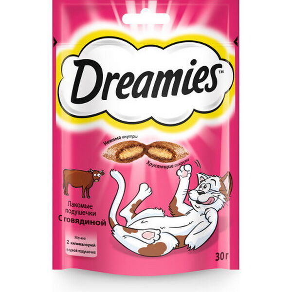 Лакомство Dreamies™ для взрослых кошек с говядиной 30гр