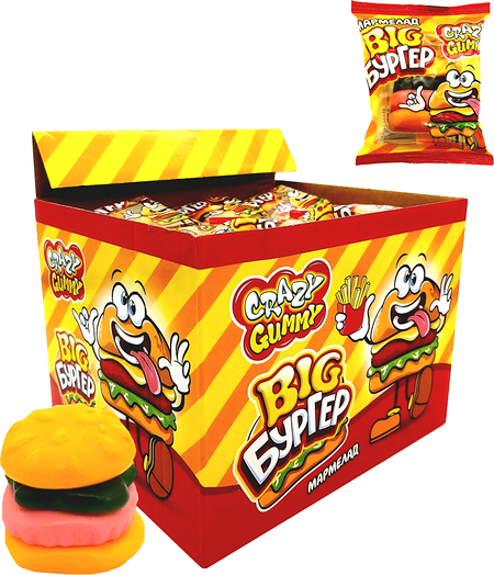 Мармелад Канди клаб Crazy Gummy Big Бургер 1 шт.