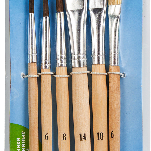 Набор кистей для рисования пони №4.6.8 синтетических № 6.10.14 6шт