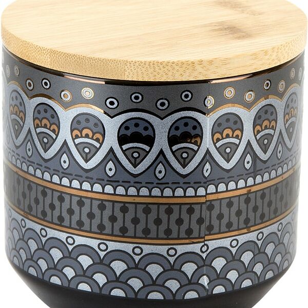 Банка для сыпучих продуктов Nouvelle Home Чайхана с бамбуковой крышкой 10*9.5см 500мл
