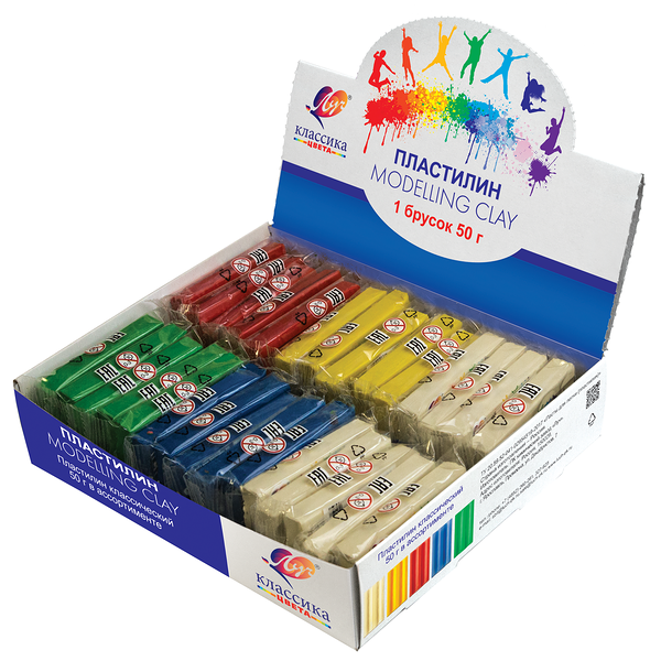 Пластилин классический, в ассортименте ТМ Луч 