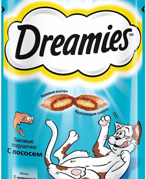 Лакомство Dreamies с лососем стики для кошек, 60г