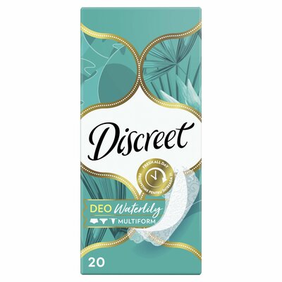 Прокладки Дискрит (Discreet) Для разных моделей белья Део водяная лилия (Deo Waterlily Multiform) ежедневные 20 шт.