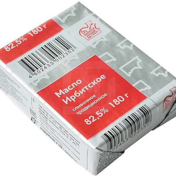 Масло сливочное ИРБИТСКОЕ Крестьянское 82,5%, без змж