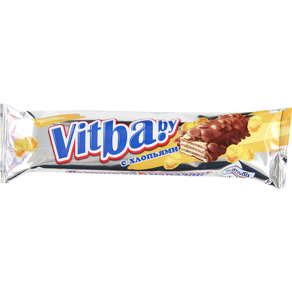 Вафельный батончик Vitba.by с хлопьями в молочной глазури