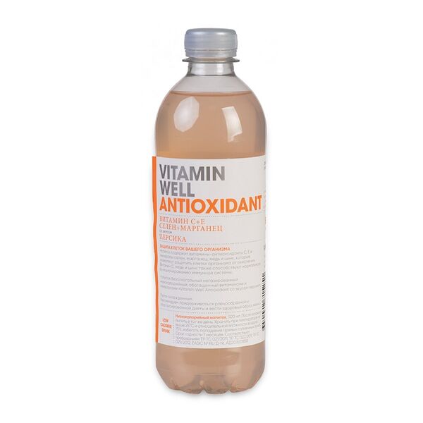Напиток Vitamin Well Antioxidant безалкогольный со вкусом персика 500 мл