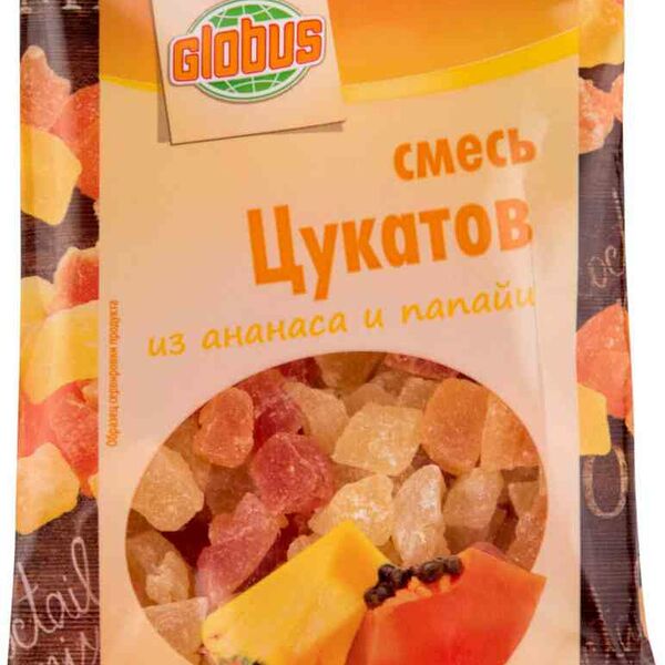Смесь цукатов из ананаса и папайи Глобус