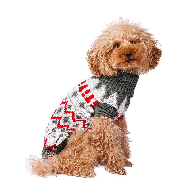 Свитер для собак с узором 45см 2XL белый (унисекс)