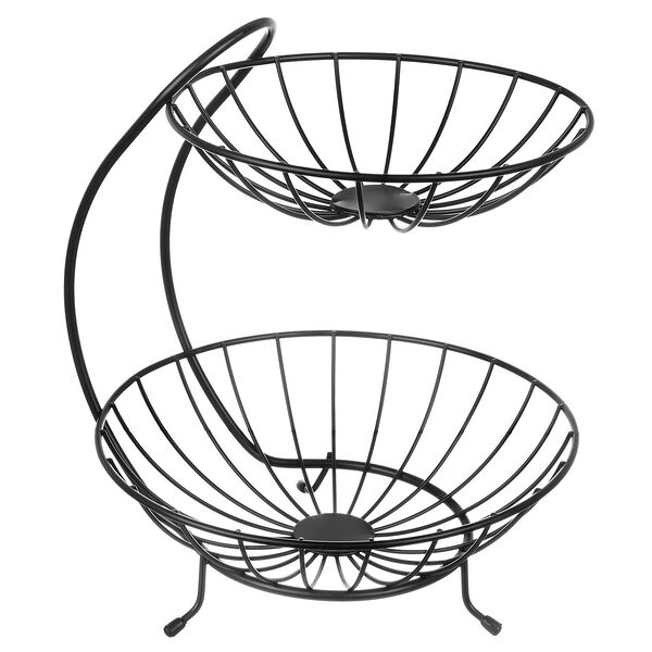 Корзина для фруктов двухъярусная, 28х26.5х35.5 см, металл, черный