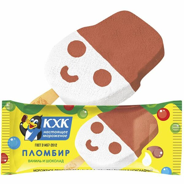 Пломбир КХК двухслойный ваниль-шоколад, 60г