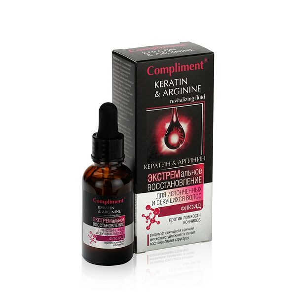 Флюид для истонченных и секущихся волос Compliment Кератин & Аргинин  Экстремальное восстановление