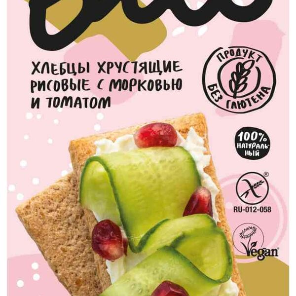 Хлебцы хрустящие рисовые Take a Bite с морковью и томатом