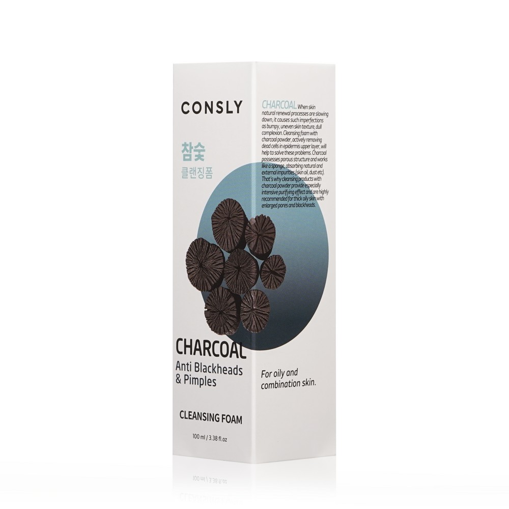 

Пенка для умывания Consly кремовая c древесным углем против черных точек 100 мл
