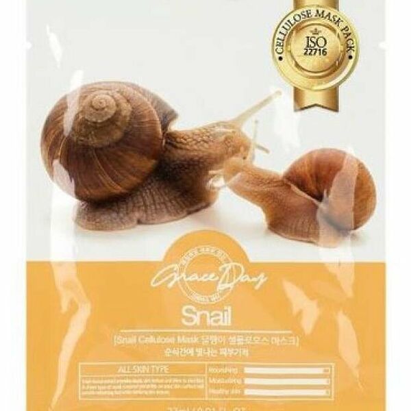 Тканевая маска с муцином улитки ТМ Grace Day (Грейс Дей)