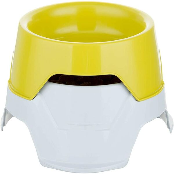 Bama Pet миска пластиковая двойная для собак 650-360 мл., Желтый