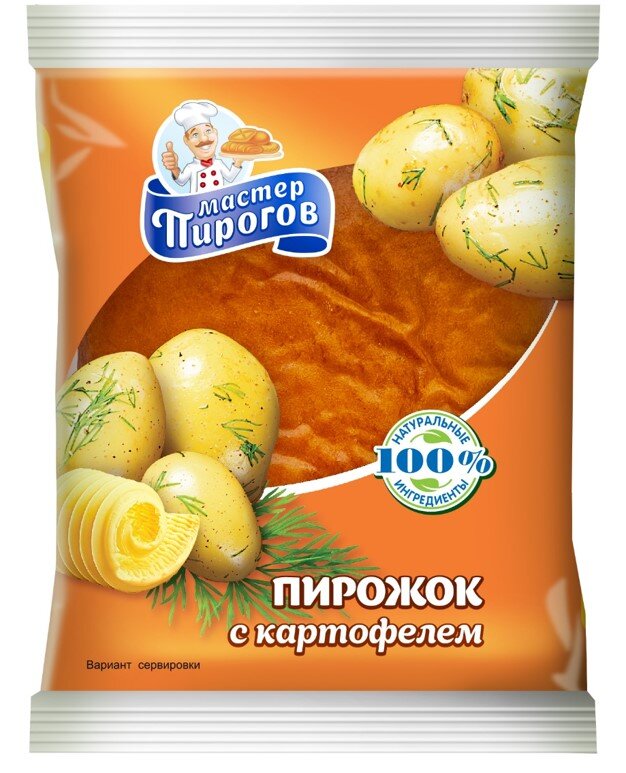 

Пирожок МАСТЕР ПИРОГОВ с картофельной начинкой, 80г