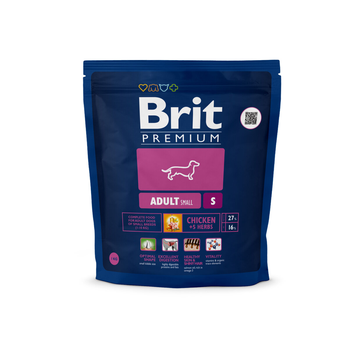 Корм для собак маленьких пород (1-10 кг) Brit Premium Adult S — заказать до...