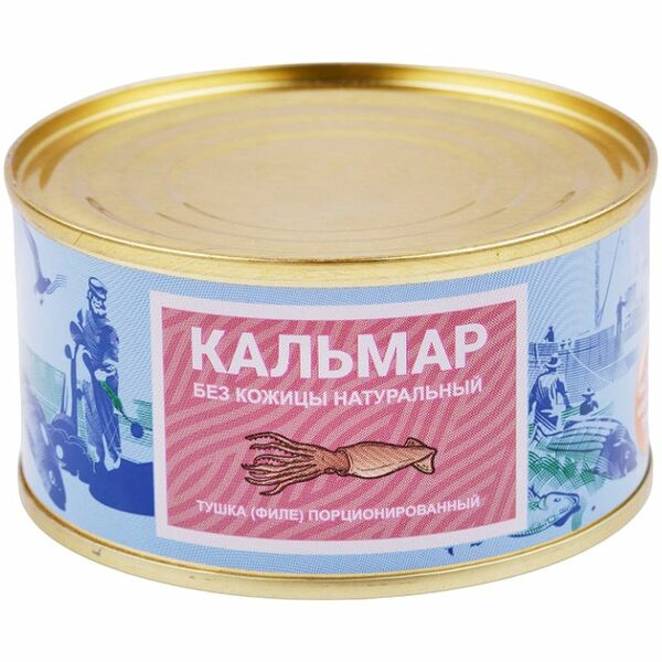 Кальмар Камчаттралфлот тушка без кожицы натуральный, 185г