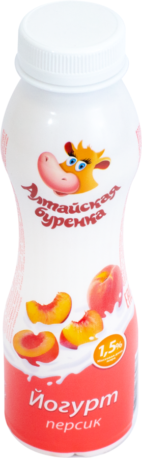 

Йогурт питьевой Алтайская Буренка персик 1.5% 300 г