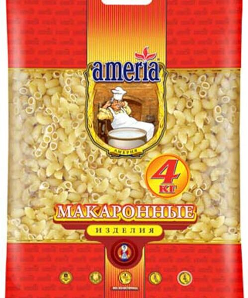 Макароны Ameria Рожки рифленые большие №56 4кг