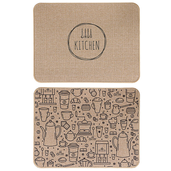 Vetta коврик для сушки посуды, 40x30x2,5 см, искусственный лен, резина