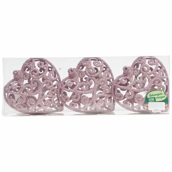 Набор ёлочных украшений Сердца в ассортименте, 3шт