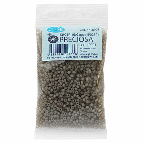 (02141) 331-19001-10/0 Бисер 'эффект алебастра' 10/0, круг.отв., 20гр Preciosa,упак