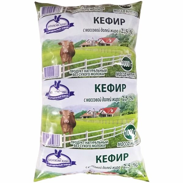 Кефир Болховский Сыродельный Завод 2.5%, 1л