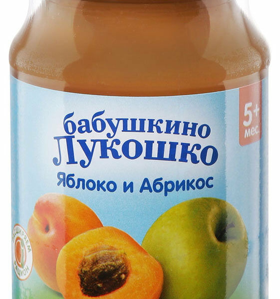 Пюре Абрикос и Яблоко ТМ Бабушкино лукошко