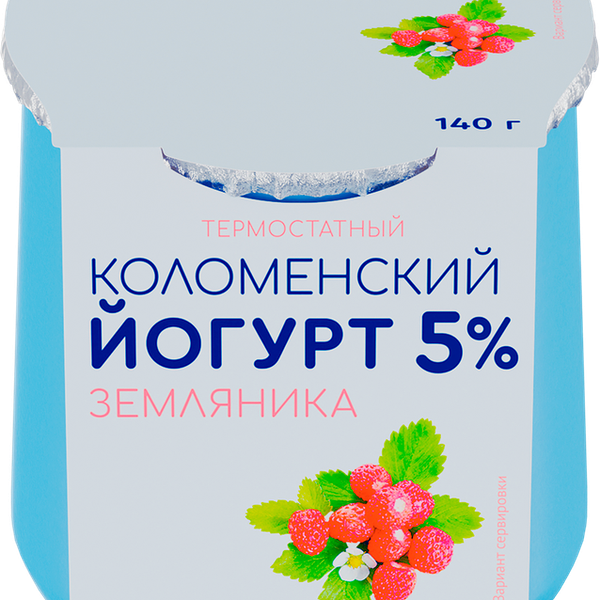 Йогурт термостатный «Земляника» 5%, «Коломенский»