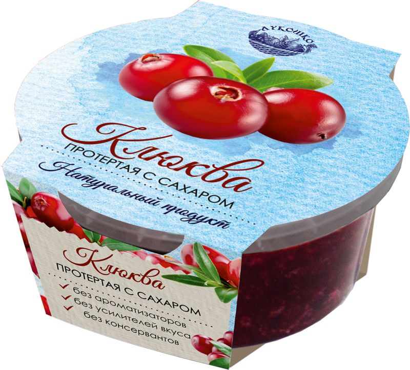 

Клюква протертая ЛУКОШКО с сахаром, 200г