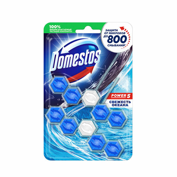 Блок для очищения унитаза Domestos Power 5 Свежесть Океана 2 шт х 55 г
